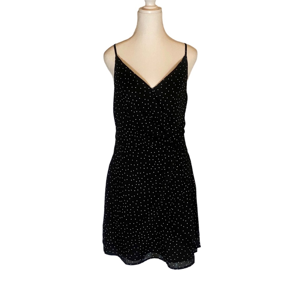 Lulu’s Black and tiny white polka dot dress Size M